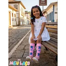 Meia 3/4 do Stitch Menina ( Tamanho único 4 a 12 anos )