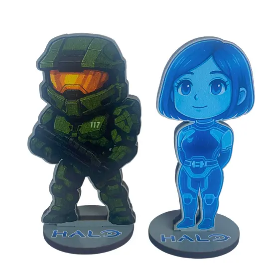 Totem Halo master chief cortana jogo decoração para gamer presente setup para fãs colecionavel