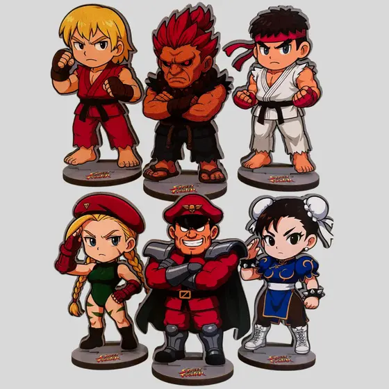 Totem Street Fighter Ryu Ken  bison chun-li cammy dhalsim decoração jogo gamer setup presente sagat