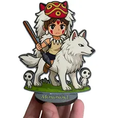 Totem Princesa momonoke studio ghibli decorativo anime presente mdf 10cm para estante