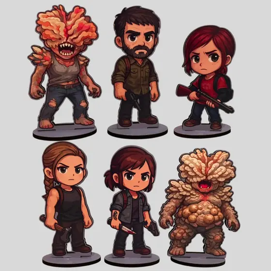 Totem The last of us Ellie e Joel abby decoração bonecos gamer do jogo personagens estilo bonecos