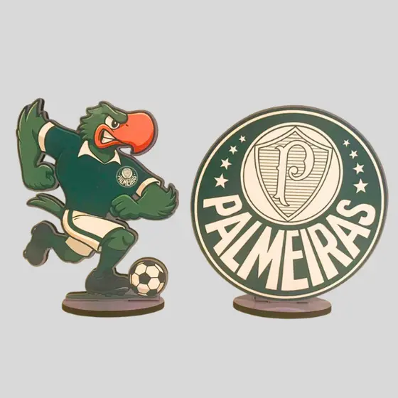 Totem Palmeiras time decoração futebol para torcedores verdão com mascote