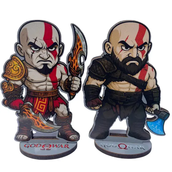 Totem God of war ragnarok kratos jogos e gamer personagem videogames decoração presente mdf 10cm