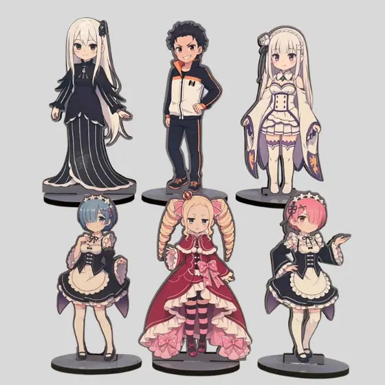 Re:zero Anime Subaru Rem Ram Emilia Beatrice Echidna decoração para otaku estante mangá rezero