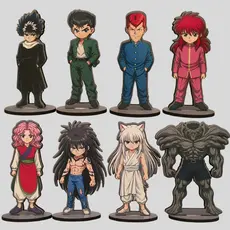 Totem Yu Yu Hakusho Yusuke Kurama Hiei Kuwabara Genkai Toguro Youko decoração anime yuyu presente