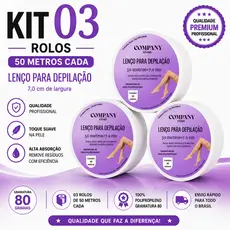 Tnt Para Depilaçao Kit c/ 03 ROLOS, ENVIO RAPIDO Gramatura 80% 50 Metros. Papel para Depilaçao,.