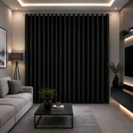 Cortina Blackout Em Tecido 2 70 X 2 30 Esticado Com Ilhos Diversas Cores Corta a Luz