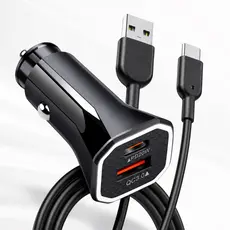 Carregador Veicular Duplo USB-C 45W PD 25W + QC 20W Rápido Original Inova