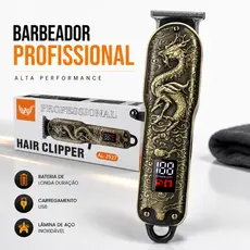 Máquina de Cortar Cabelo Profissional Sem Fio Original Barba Bateria Recarregável