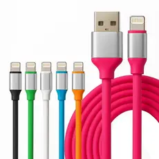 Kit Cabo Reforçado 2m Emborrachado Carregamento Rápido iPhone iPad