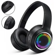 Fone de Ouvido Bluetooth LED RGB com Microfone Embutido