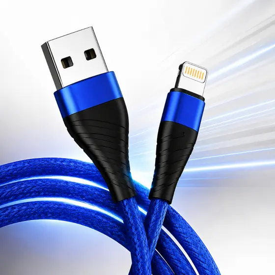 Kit 4 Cabos Lightning 2 Metros Nylon Turbo 3.4A iPhone iPad Inova