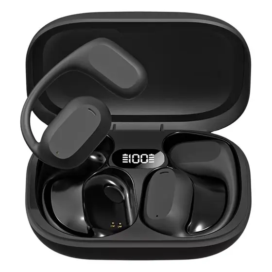 Fone Bluetooth Com Gancho De Orelha Sem Fio Microfone Controle Toque