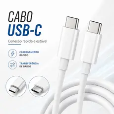 Cabo Tipo C para Tipo C 100W Turbo Reforçado 1m Original Eletromex