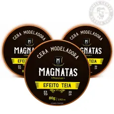 Pomada Cera Modeladora Efeito Teia Magnatas 80g Fixação Leve Efeito Memória Masculina
