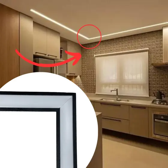 Cantoneira Emenda L 45º P/ Perfil De Led Slim Embutir 24mm