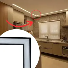 Cantoneira Emenda L 45º P/ Perfil De Led Slim Embutir 24mm