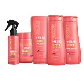 Kit completo +Brilho Bio Extratus 5 produtos/Linha Mais Brilho 250ml/Cabelos Opacos,Sem Brilho