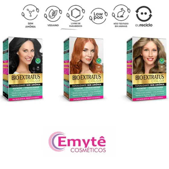 Kit Tonalizante Bio Extratus Color- Sem Amônia- Tecnologia Profissional- Lançamento