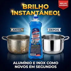 Limpa Alumínio e Inox ProVita 500ml Brilha Panelas Fogão Utensílios Remove Crostas Manchas Gordura