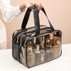 Bolsa De PVC Transparente Para Cosméticos Impermeável Portátil De Grande Capacidade Viagem-luna_hyq