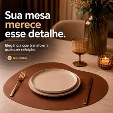 Jogo Americano Sousplat Couro + Porta Copos Jantar Mesa Posta Restaurante Decoração Porta Guardanapo