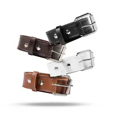 Cinto Couro Feminino Masculino Social Casual Fivela Pino Elegante Blogueira Retangular Mulher Homem