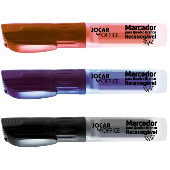 Marcador Pincel Caneta para Quadro Branco Apagável Recarregavel com Refil de Tinta 5,5ml Jocar