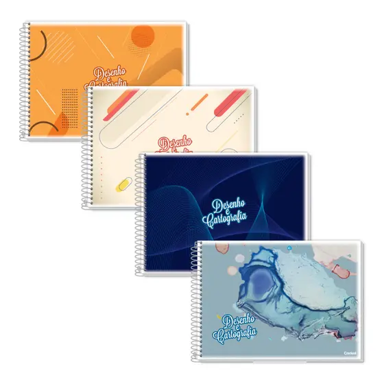 Caderno de Desenho e Cartografia 48 Folhas Capa Flexível Universitário Grande 200x275mm