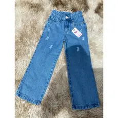 Calça wide legue, FEMENINA JEANS, CINTURA ALTA. KIDS.