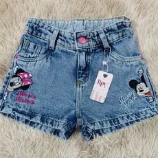 shorts jeans Minnie, bordado.