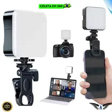 Fotografia Luz De Preenchimento Led Para Fotos Videos Câmera Celular Notebook Com Suporte