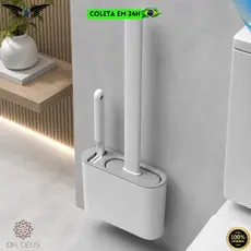 Escova Sanitária de Silicone 2 em 1 Base Para Banheiro Privada Vaso Suporte Cola Na Parede Adesivo