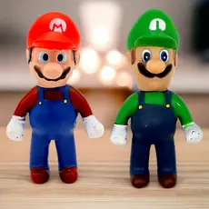 Boneco De Borracha Super Mario Bross e Luigi