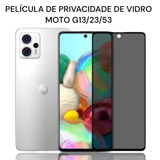 Película de Privacidade de Vidro Moto G13/G23/G53