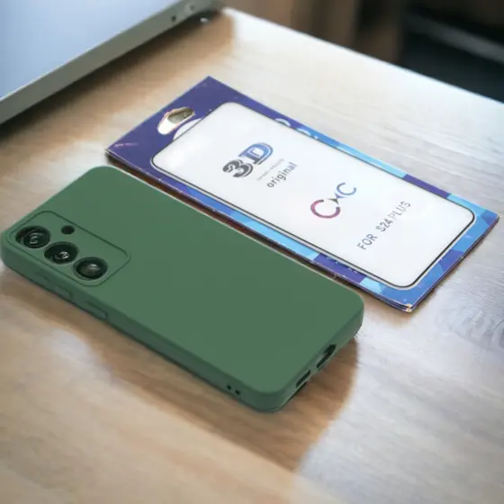 Capa Silicone Aveludada Modelo Galaxy S24 Plus Com Película 3D