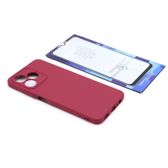 Capa Silicone Aveludada Realm Note 50/C53/ C51 Proteção de Câmera com Película Vidro 3D
