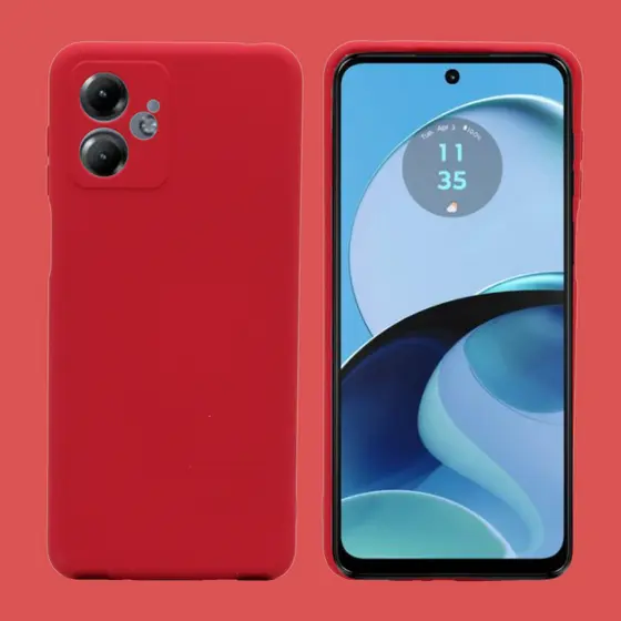Capa Silicone Aveludada Moto G14 Com Película 3D