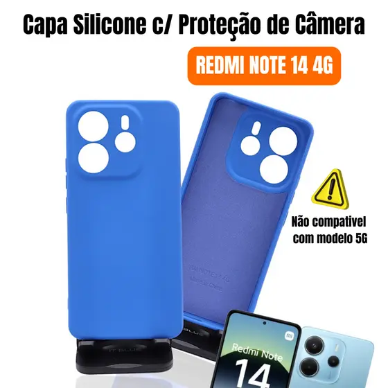 Capa Silicone com Proteção de Câmera Para XM Redmi Note 14 4G