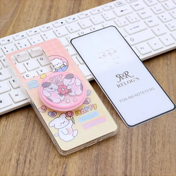 Capa Estampada Suporte Para RM NOTE 13 5G com Película Vidro 3D