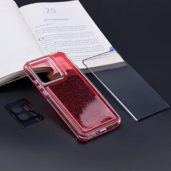 Capa 2EM1 Anti-Impacto Colorida para Moto Edge 40 Neo com Película de Tela Curvada Vidro 3D e Película da Câmera