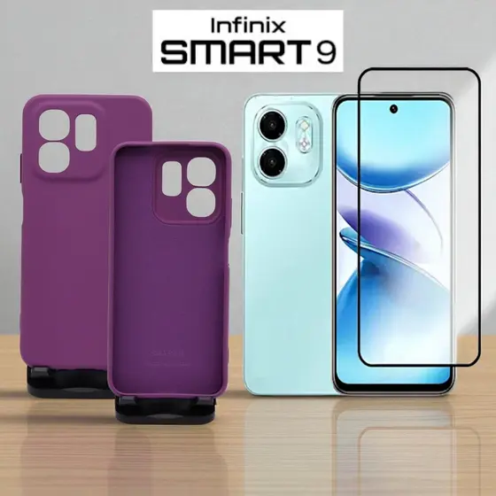 Capa Silicone C/ Película de Vidro 3D Para Infinix Smart 9