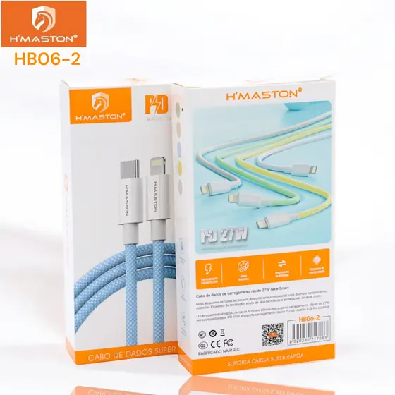Cabo de Carga Rápida Tipo-C para iOS HB06-2 Cabo Revestido Nylon