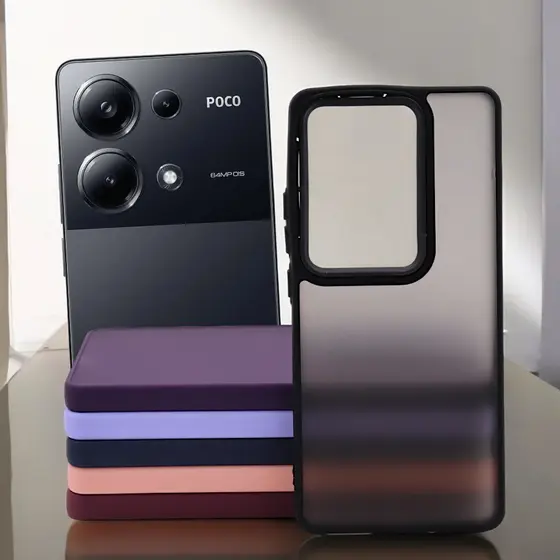 Capa Protetora Fosca Borda Colorida para Note 13 Pro 4G/ Poco M6 Pro 4G