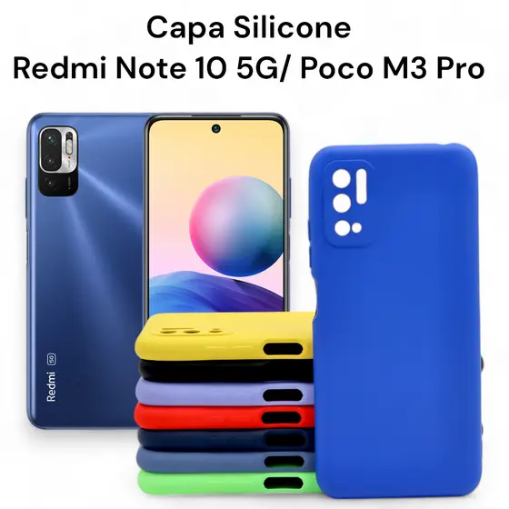 Capa De Silicone Interior Aveludada Redmi Note 10 5G/ Poco M3 Pro