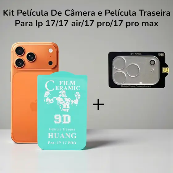 Kit Protetora De Cãmera E Película Traseira Para Ip 17/ 17 Air/17 Pro/ 17 Pro Max