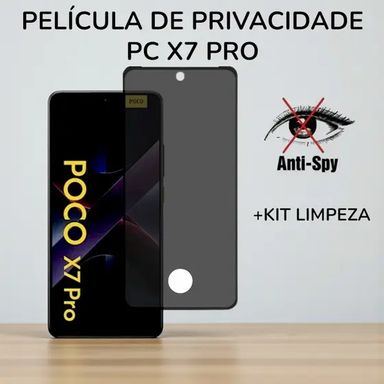 Película De Vidro 3D Privativa Para Pc X7 Pro Com Furo Para Digital