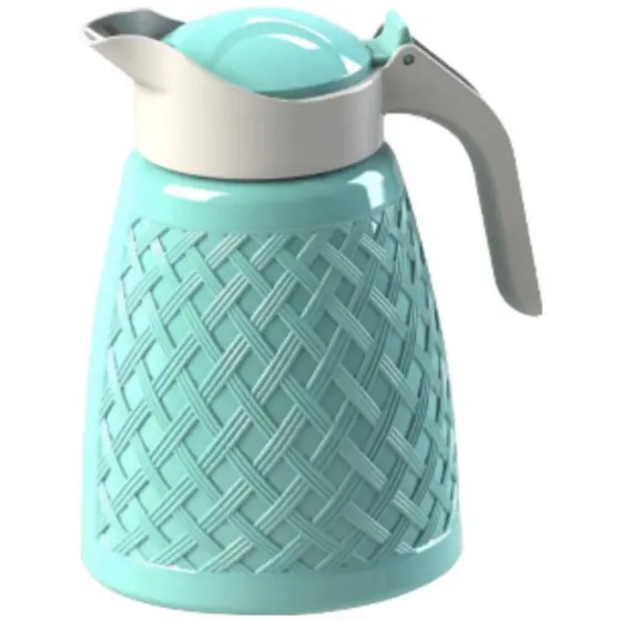 Garrafa de Água para Geladeira Jarra Agua Suco Decorada Plástico Rattan com Tampa 1,6 Litros Cozinha