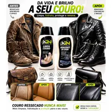 Kit Limpa Couro e Hidratante de Couro Para Cuidados Automotivo , Roupas Sapatos...