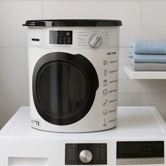 Porta Sabão Em Pó 2.1kg Pote de Plástico Multiuso Organizador Lavanderia com Tampa itens para casa